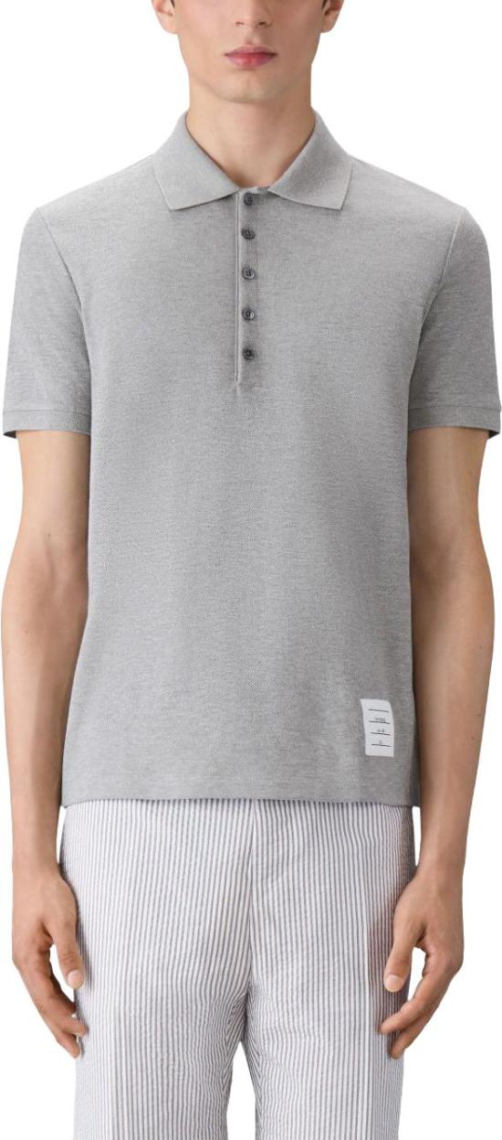 26SS 톰브라운 클래식 피케 4바 숏슬리브 폴로 티셔츠 MJP110P00050055 LICHTGREY - THOM BROWNE