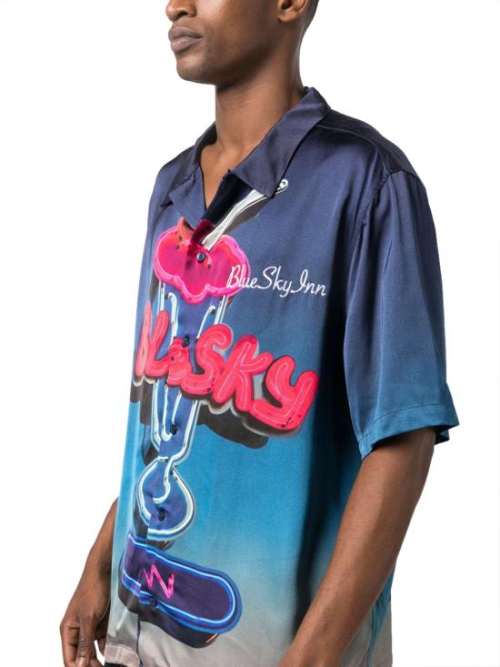  블루스카이인 반팔 셔츠 BS2302SH040PRINTMIL BLUE - BLUE SKY INN