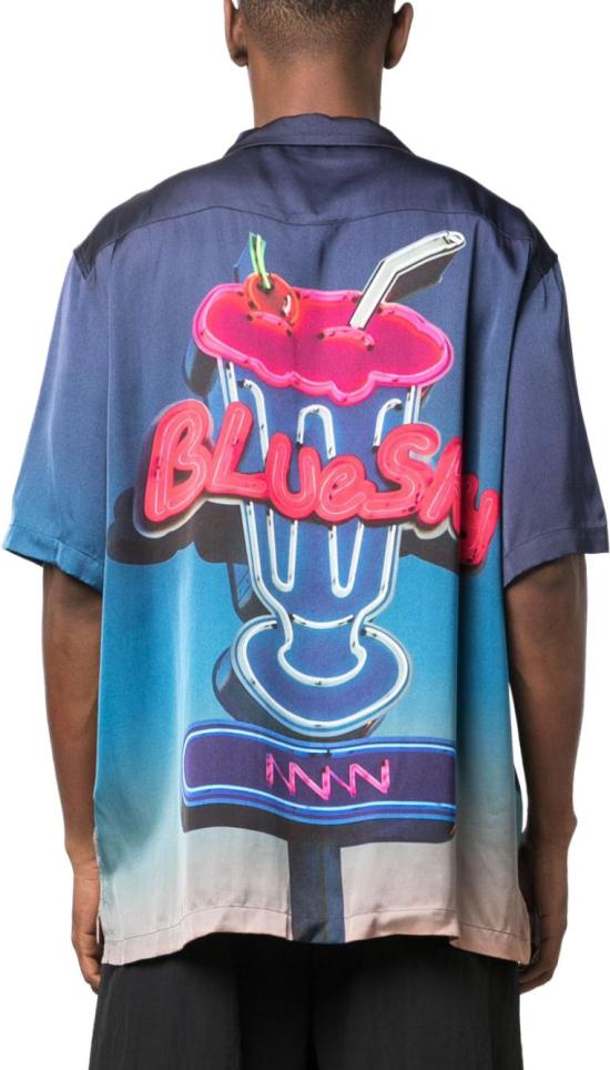 블루스카이인 반팔 셔츠 BS2302SH040PRINTMIL BLUE - BLUE SKY INN
