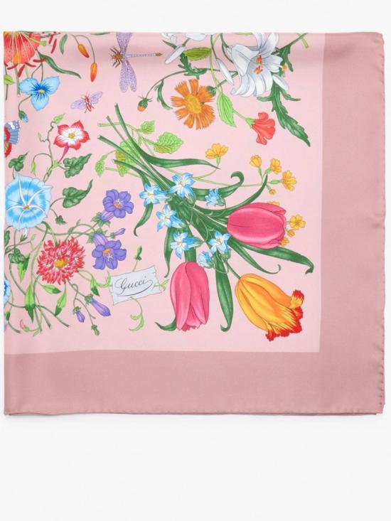 26FW 구찌 프린티드 실크 트윌 까레 823486 3G001 Pink - GUCCI
