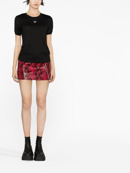  돌체앤가바나 크리스탈 DG 로고 코튼 티셔츠 F8N08Z G7B3U Black - DOLCE & GABBANA