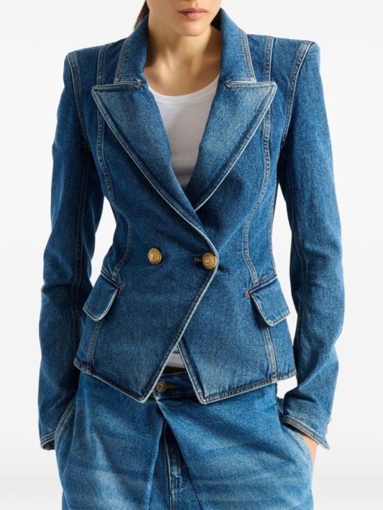 26FW 발망 수트 자켓 HF1SG221DG08 6EX Blue - BALMAIN