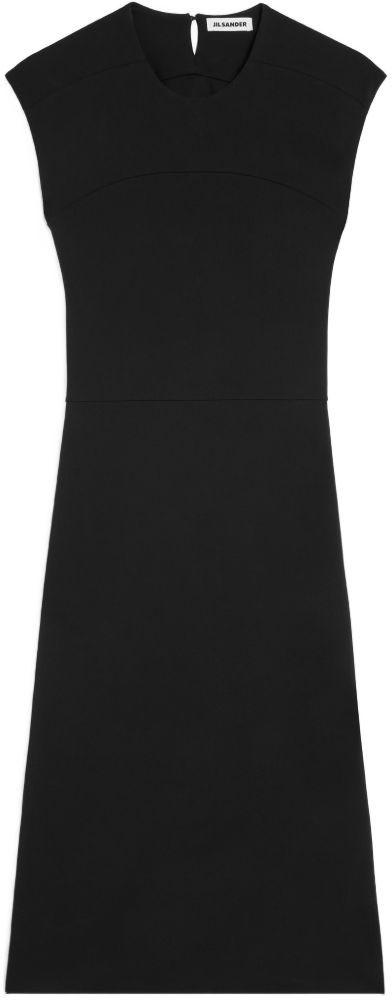 26FW 질샌더 미디 원피스 J02CT0638J20388001 BLACK