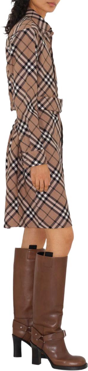  버버리 체크 울 블렌드 셔츠 드레스 8095080C1202 BEIGE - BURBERRY
