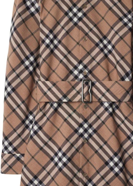  버버리 체크 울 블렌드 셔츠 드레스 8095080C1202 BEIGE - BURBERRY