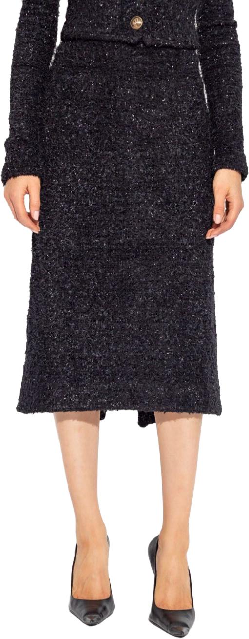 25SS 발렌시아가 트위드 미디 스커트 793601T33281000 BLACK - BALENCIAGA
