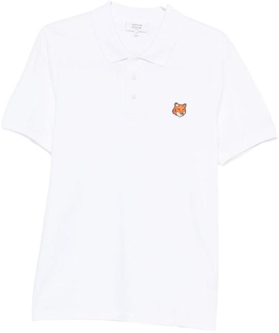 26SS 메종키츠네 폭스 헤드 레귤러 폴로 티셔츠 PM00209KP0002P100 WHITE