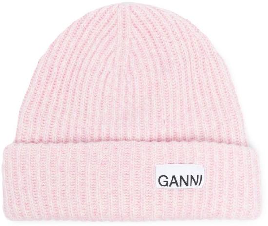 26SS 가니 로고 울 비니 A4429395 PINK