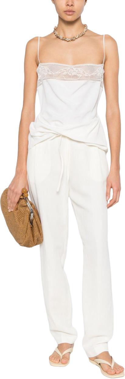 26SS 파비아나 필리피 플루이드 린넨 비스코스 트라우저 PAD276F366M1500145 WHITE - FABIANA FILIPPI