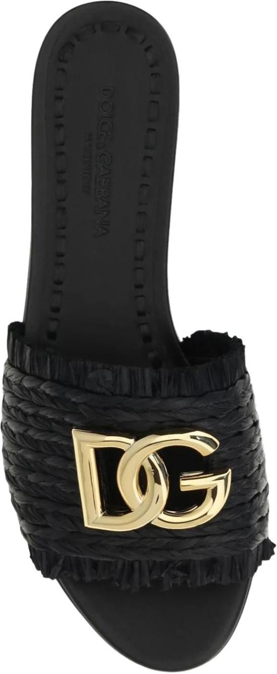 26SS 돌체앤가바나 라피아 브레이드 슬리퍼 CQ0646AN2178B956 BLACK - DOLCE & GABBANA