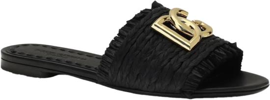26SS 돌체앤가바나 라피아 브레이드 슬리퍼 CQ0646AN2178B956 BLACK - DOLCE & GABBANA