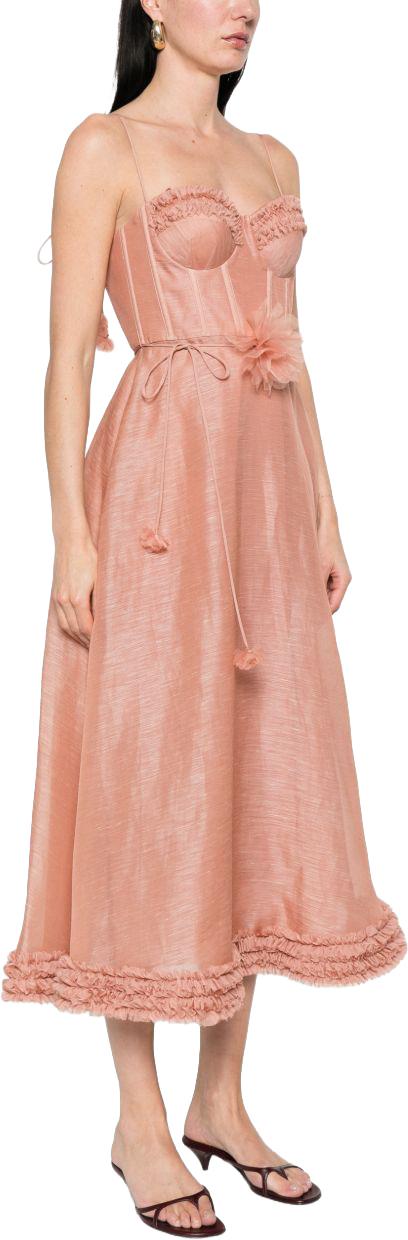 26SS 짐머만 미디 원피스 7568DS261PEO PINK - ZIMMERMANN