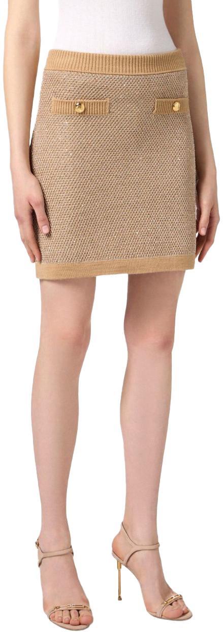 25FW 엘리자베타프랜치 숏 스커트 GK23T57E2EA2 BEIGE - ELISABETTA FRANCHI