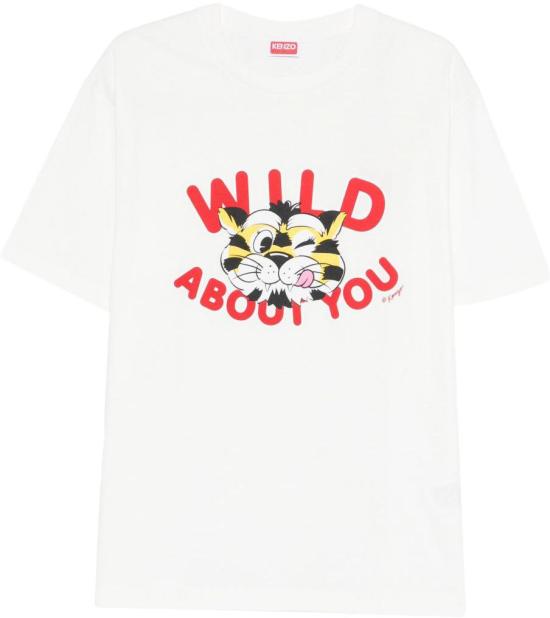26SS 겐조 Wild Tiger 티셔츠 FG55TS2064SG02 WHITE