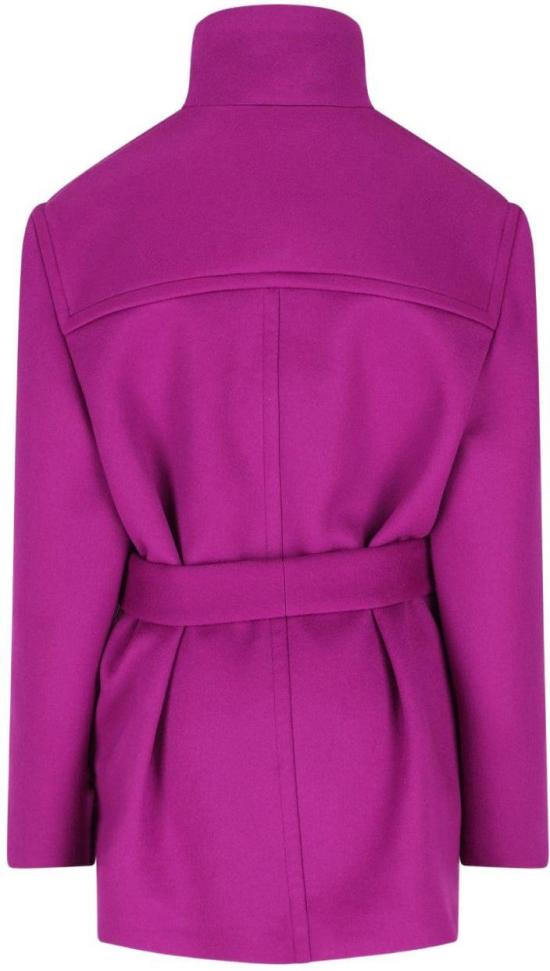 25FW 생로랑 울 소재 박시핏 벨트 코트 850307Y060R5051 PURPLE - SAINT LAURENT