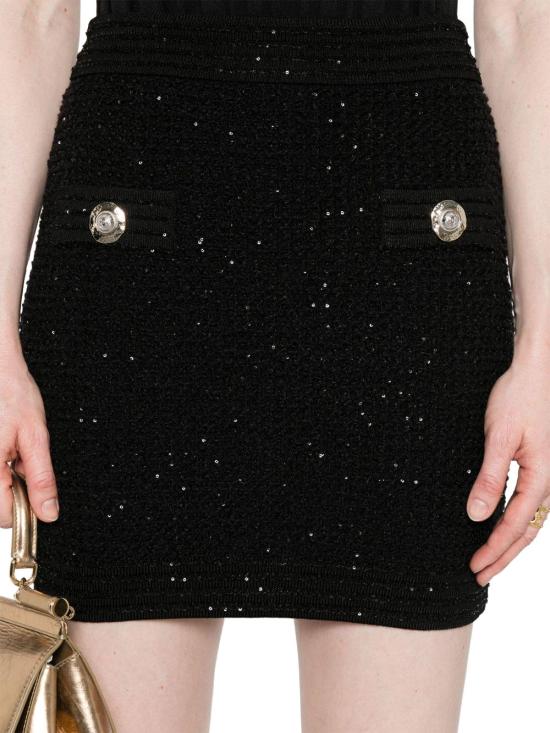 25FW 발망 숏 스커트 FF1LB015KI740PA BLACK - BALMAIN