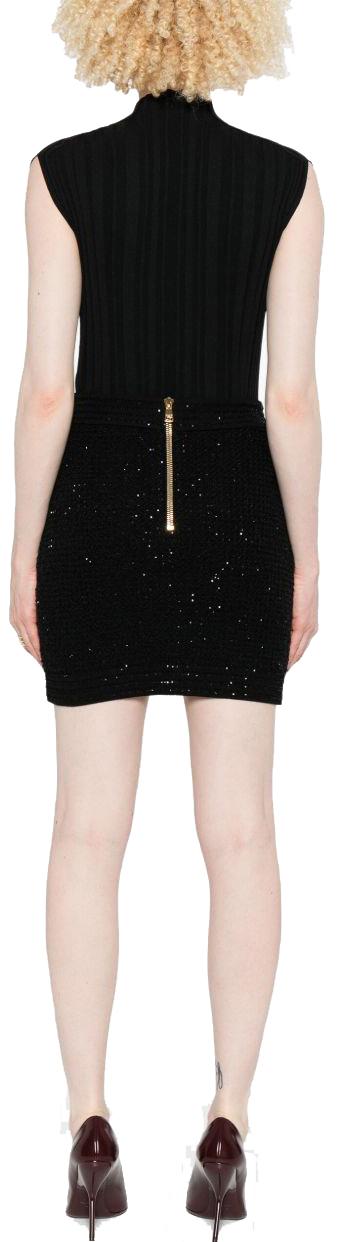 25FW 발망 숏 스커트 FF1LB015KI740PA BLACK - BALMAIN