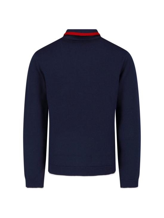 26FW 카사블랑카 집업 니트 M PF26 KW 845 01 NAVY Blue - CASABLANCA