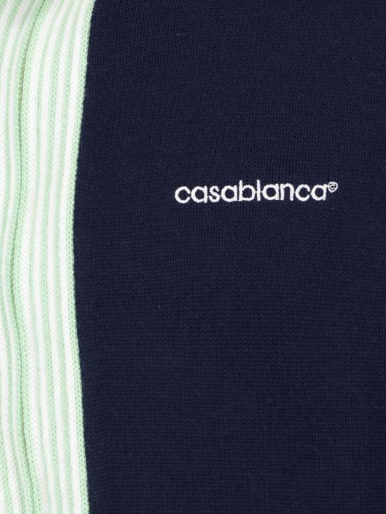 26FW 카사블랑카 집업 니트 M PF26 KW 845 01 NAVY Blue - CASABLANCA