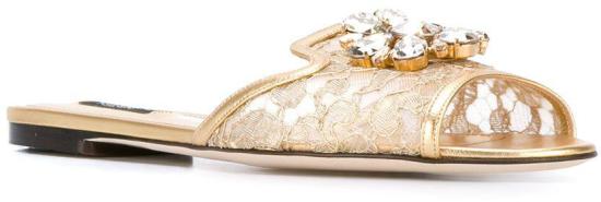26SS 돌체앤가바나 레이스 슬리퍼 CQ0023AE63780997 GOLD - DOLCE & GABBANA