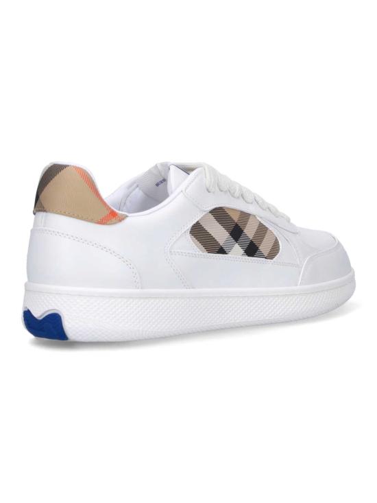 26FW 버버리 레더 체크 테라스 스니커즈 8108649 A1464 White - BURBERRY