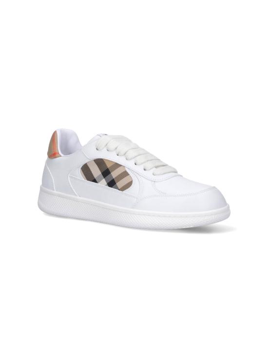 26FW 버버리 레더 체크 테라스 스니커즈 8108649 A1464 White - BURBERRY