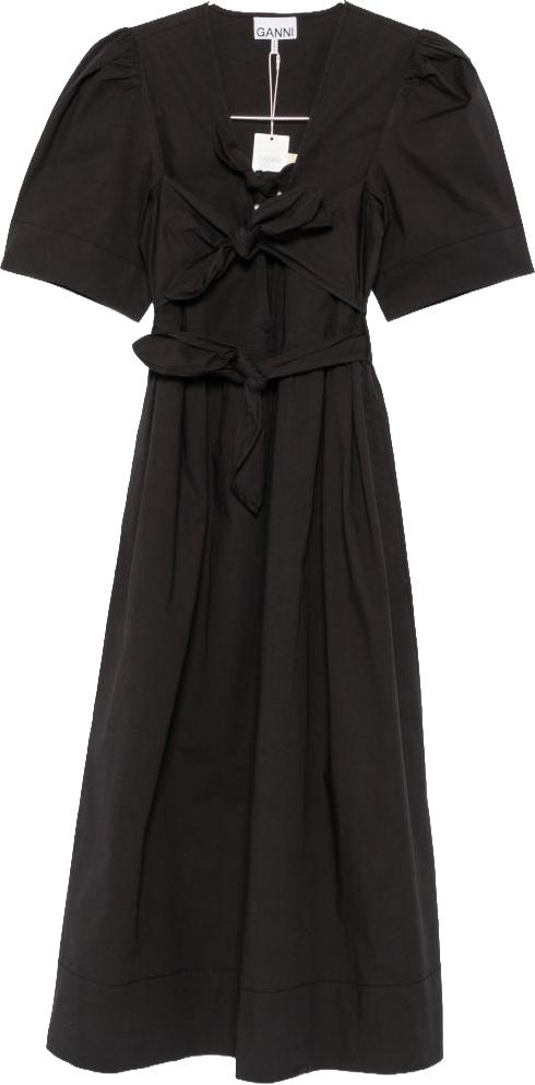 26FW 가니 롱 원피스 A1030771099 BLACK