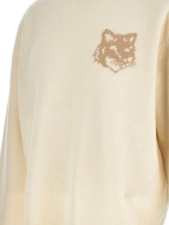 25FW 메종키츠네 폭스 헤드 인타르시아 메리노 스웨터 PM00816KM03290395 BEIGE - MAISON KITSUNE