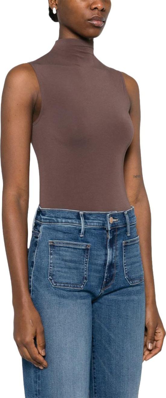 26SS 월포드 바디수트 티셔츠 760714877 BROWN - WOLFORD