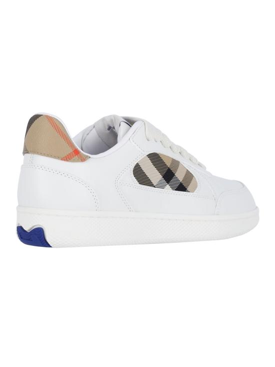 26FW 버버리 레더 체크 테라스 스니커즈 8108654 A1464 White - BURBERRY