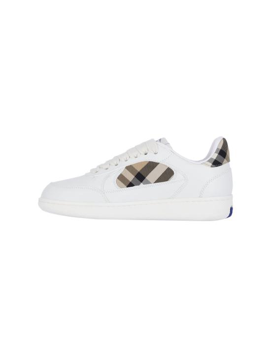 26FW 버버리 레더 체크 테라스 스니커즈 8108654 A1464 White - BURBERRY