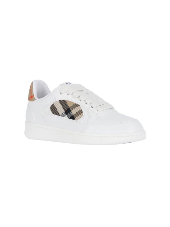 26FW 버버리 레더 체크 테라스 스니커즈 8108654 A1464 White - BURBERRY