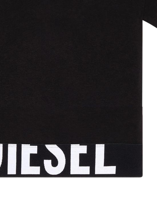 26FW 디젤 유프티 스포츠 로고 밴드 크롭 티셔츠 A14593 0HMAU9XX Nero - DIESEL