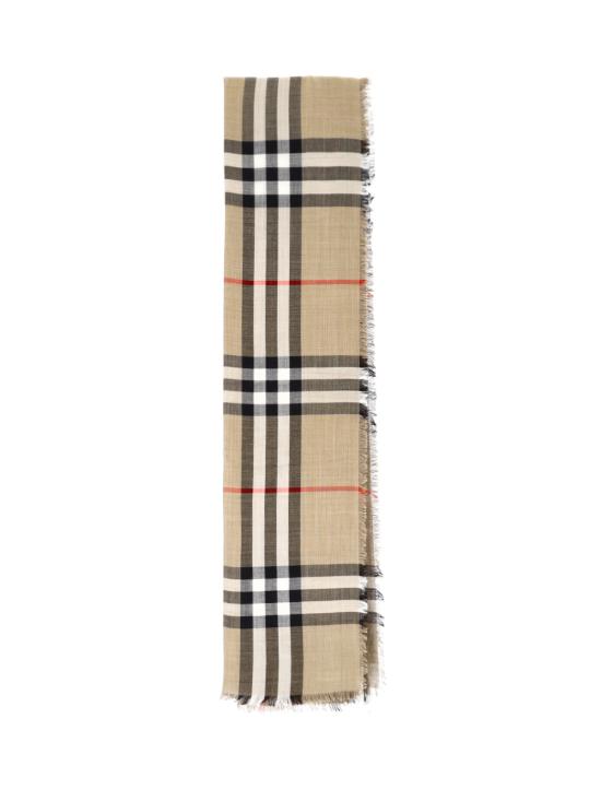 26FW 버버리 리버시블 체크 울 실크 스카프 8116748 C3264 BEIGE