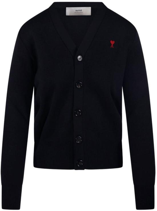 26SS 아미 ADC 스몰 하트 로고 V넥 가디건 FKC374001009 BLACK