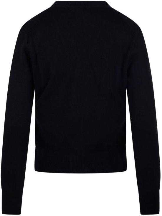 26SS 아미 ADC 스몰 하트 로고 V넥 가디건 FKC374001009 BLACK - AMI