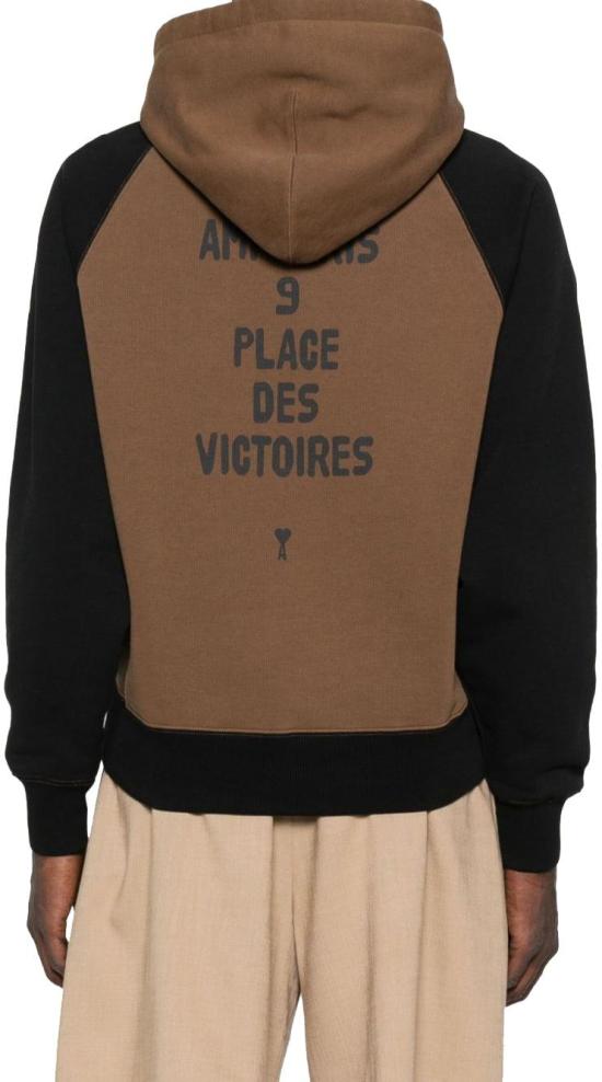 25FW 아미 ADC 로고 자수 레글런 후디 HSW7687472162 BROWN - AMI