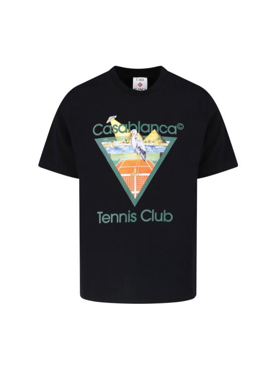 26FW 카사블랑카 반팔 티셔츠 M PF26 JTS 001 19 TENNIS CLUB TRIANGLE Black