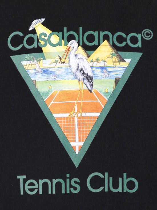 26FW 카사블랑카 반팔 티셔츠 M PF26 JTS 001 19 TENNIS CLUB TRIANGLE Black - CASABLANCA