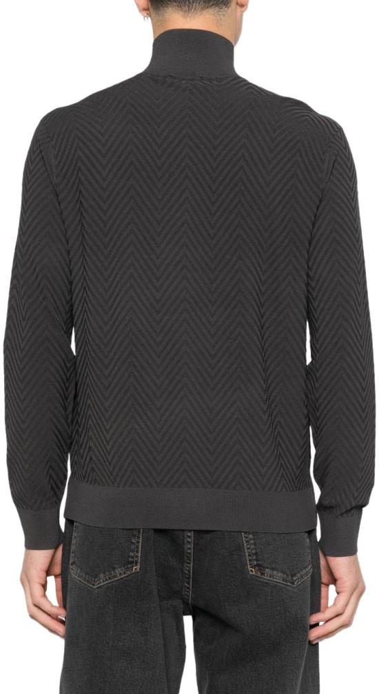 26SS 엠포리오 아르마니 집업 니트 EM004670AF23759U8168 BLACK - EMPORIO ARMANI
