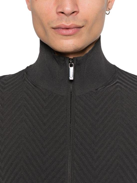 26SS 엠포리오 아르마니 집업 니트 EM004670AF23759U8168 BLACK - EMPORIO ARMANI