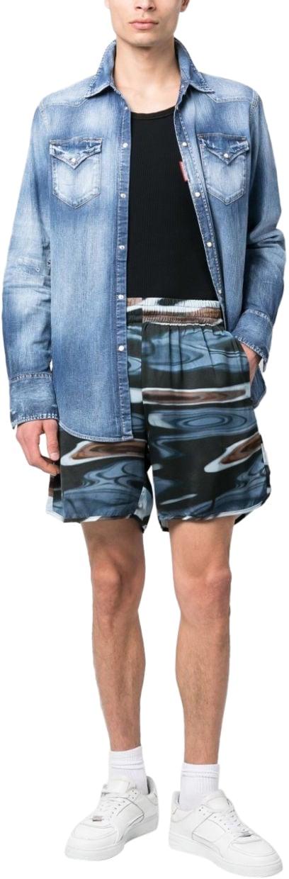  블루스카이인 숏팬츠 BS2203ST011PRINTNHT BLUE - BLUE SKY INN