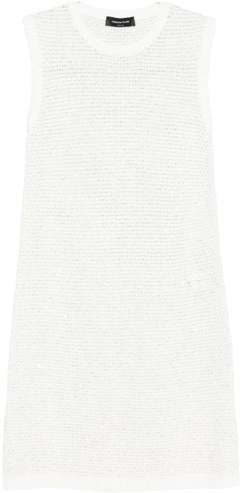26SS 파비아나 필리피 시퀸 코튼 테이프 미니 드레스 ABD276F593M120VR1 WHITE