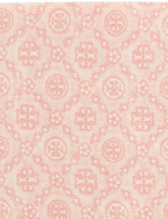 26FW 토리버치 T 모노그램 플로럴 오블롱 스카프 181355650 PINK - TORY BURCH