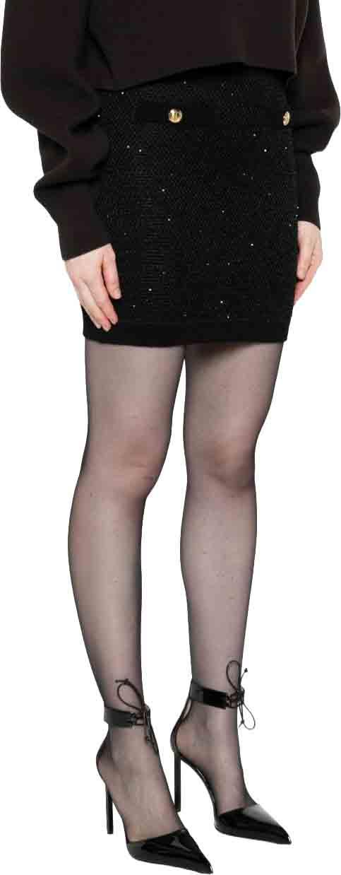25FW 엘리자베타프랜치 숏 스커트 GK23T57E2110 BLACK - ELISABETTA FRANCHI