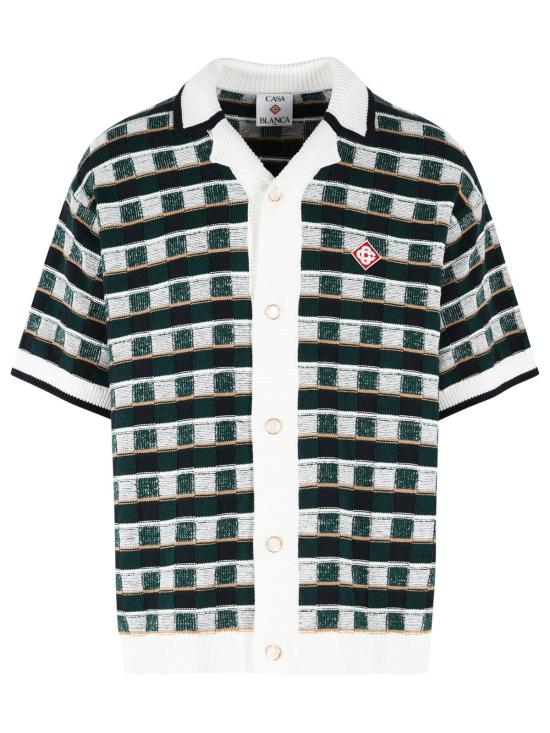 26FW 카사블랑카 반팔 셔츠 M PF26 KW 1425 01COTTON MULTI White
