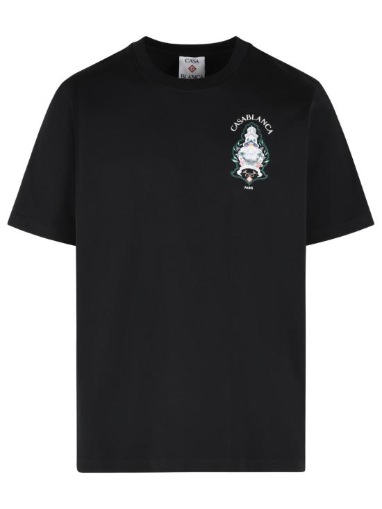 26FW 카사블랑카 반팔 티셔츠 M PF26 JTS 001 02BLACK JERSEY HOTEL EMBLEM Black