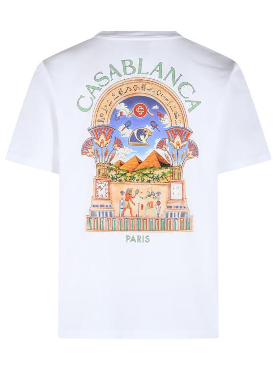26FW 카사블랑카 반팔 티셔츠 M PF26 JTS 001 08WHITE JERSEY EGYPTIAN ARCH White - CASABLANCA