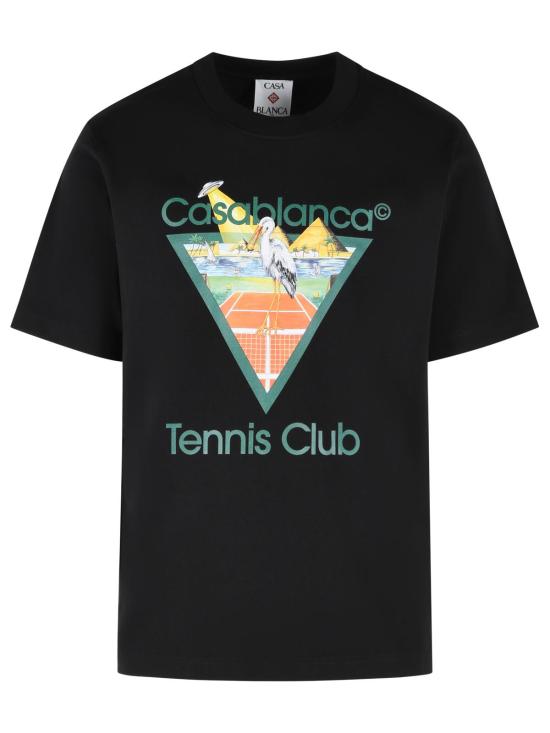 26FW 카사블랑카 반팔 티셔츠 M PF26 JTS 001 19BLACK JERSEY TENNIS CLUB TRIANGLE Black