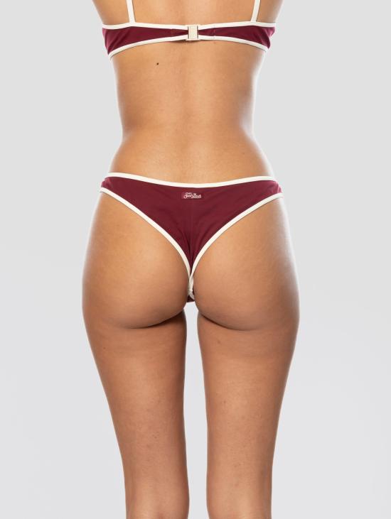 26SS 세인트바쓰 비키니 수영복 Slip da Bagno con Profili a Contrasto Bordeaux/Bianco - MC2 SAINT BARTH